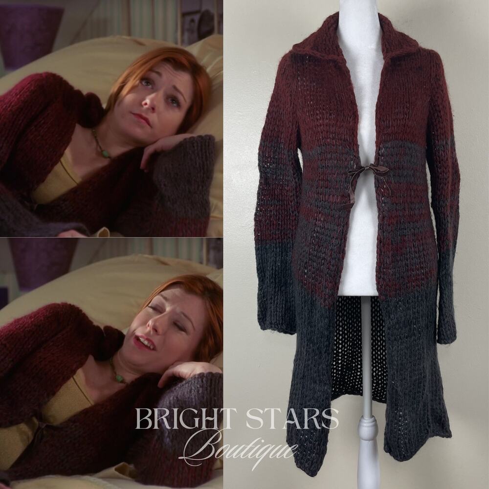 Rare Vintage Knit Ombre Duster Cardi ASO Willow Rosenberg BtVS Ashley Olsen Red